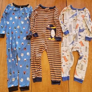 (3) Boys One piece Cotton Pajama
